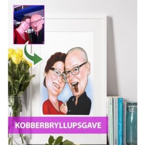 Kobberbryllup - Karikaturtegning