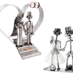 Metalfigurer med bryllups- og kærlighedstema