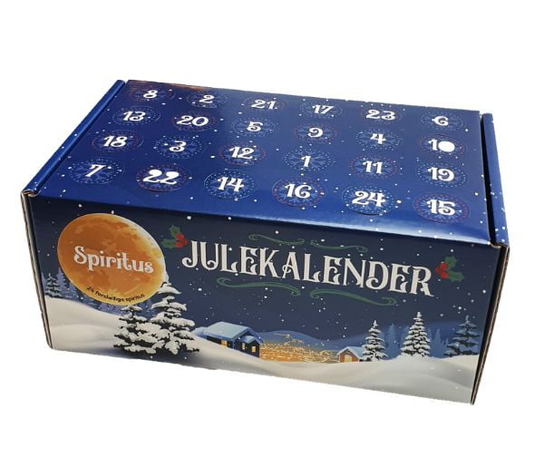 Blandet spiritus julekalender med 24x20 ml flasker