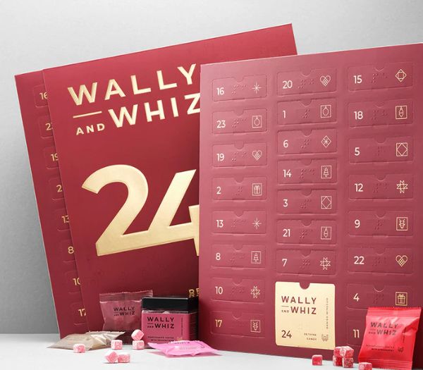 Wally and whiz julekalender med vingummi i rød