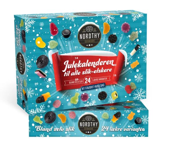 Nordthy slik julekalender i blå