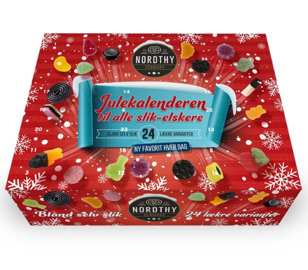 Nordthy slik julekalender med bland selv slik