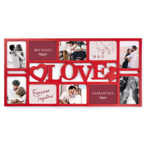 Personlig billedramme "Love" med 10 billeder | Rammen er dækket af en akrylplade | Valentinsdag gaver