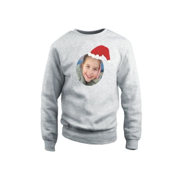 Personlig julesweater - Børn - Grå - 2 år