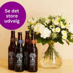 Blomsterbuket og specialøl
