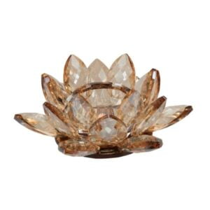 Margit Brandt - Lotus Crystal fyrfadsstage, Amber - H: 5,5 cm