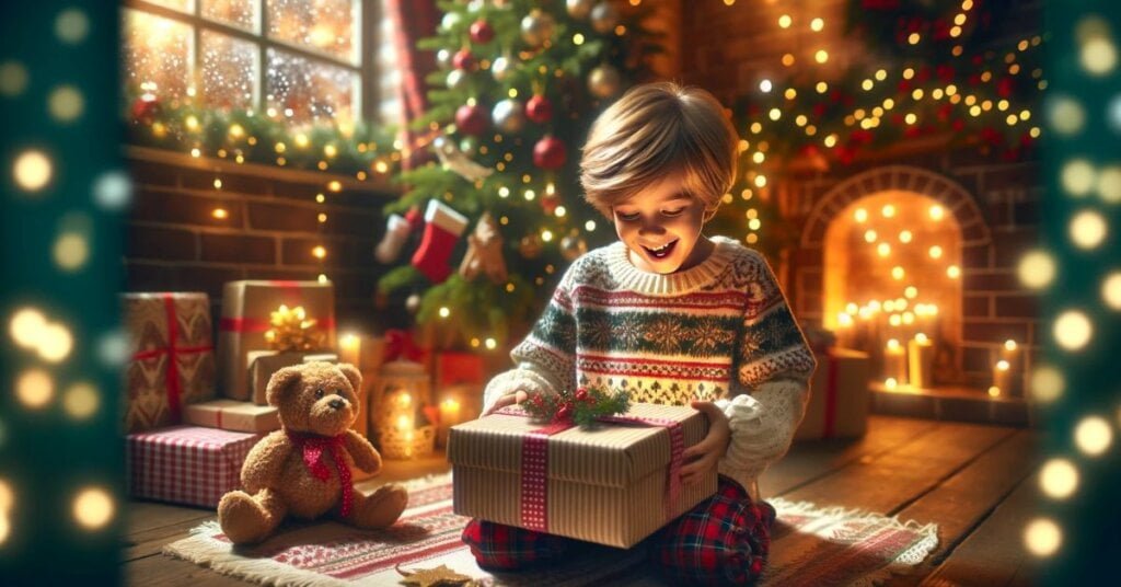 Barn med verdens bedste julegave