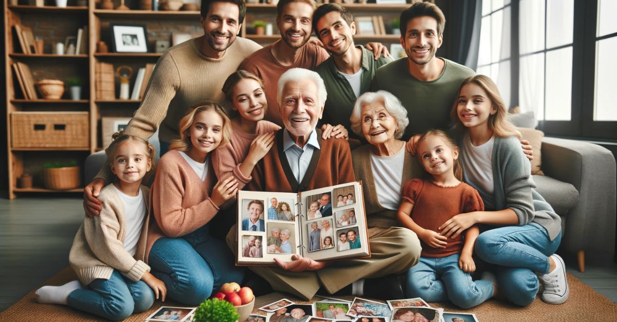 Ældre mand har fået en fotobog i 80 års gave