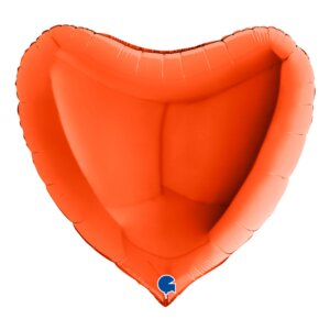 Folieballon Stort Hjerte Orange - 91 cm