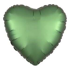 Folieballon Hjerte Satin Smaragdgrøn