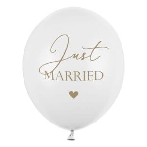 Balloner Just Married Pure White - 50-pak