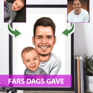 Fars Dags Gave - karikaturtegning efter dine fotos