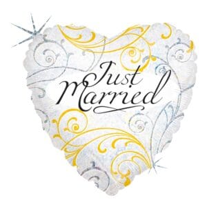 Folieballon Just Married Hjerte