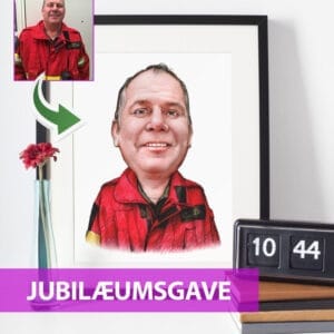 Jubilæumsgave - karikaturtegning efter dine fotos