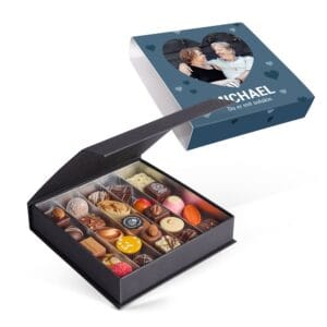 Personlig valentinsæske med chokolade - 25 stk