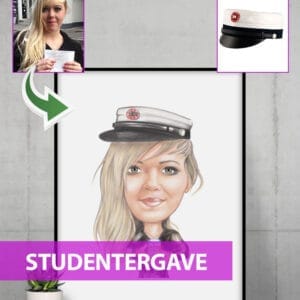 Studentergave - karikaturtegning efter dine fotos