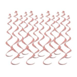 Swirls Roséguld Metallic Hængende Dekoration - 12-stk